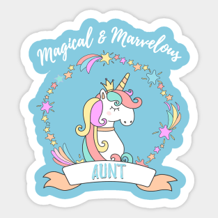 Magical Marvelous Aunt Unicorn Sticker